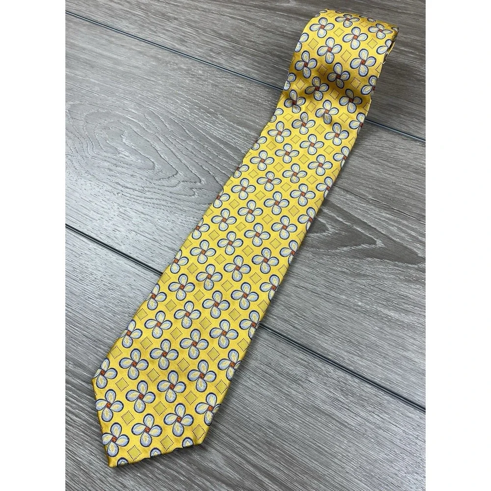 Robert Talbott Men's Silk Best Of Class Floral Pattern Necktie Gold 58